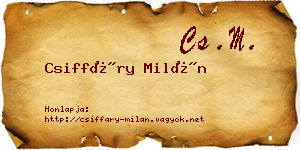 Csiffáry Milán névjegykártya