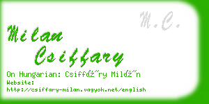 milan csiffary business card
